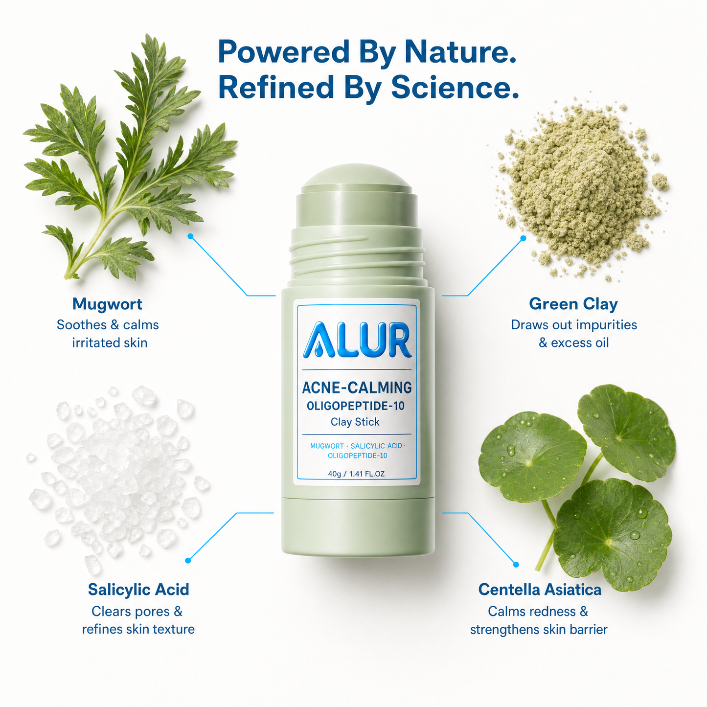 ALUR® Acne-Calming Clay Stick - Ingredient Callout