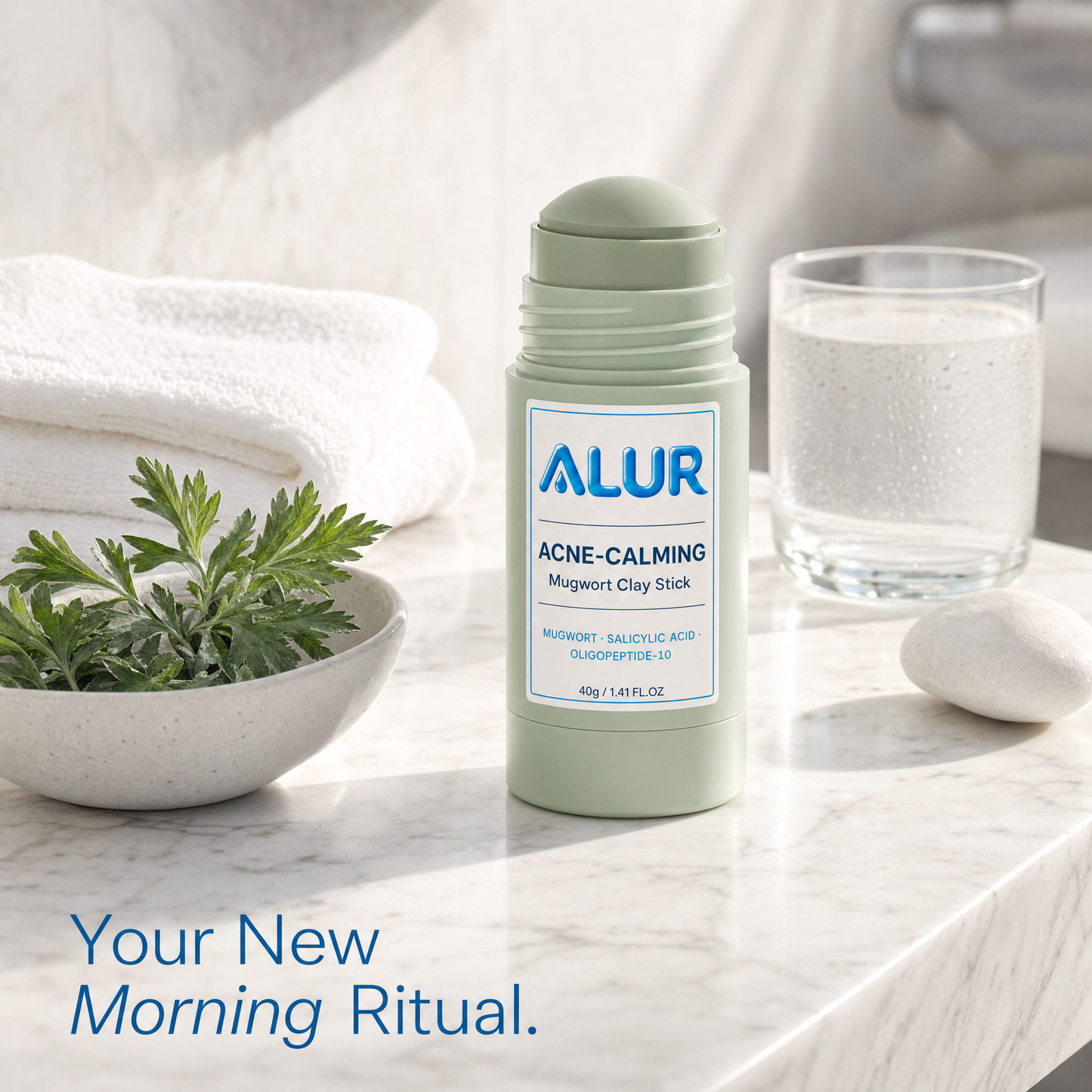 ALUR® Acne-Calming Clay Stick - Bathroom Lifestyle