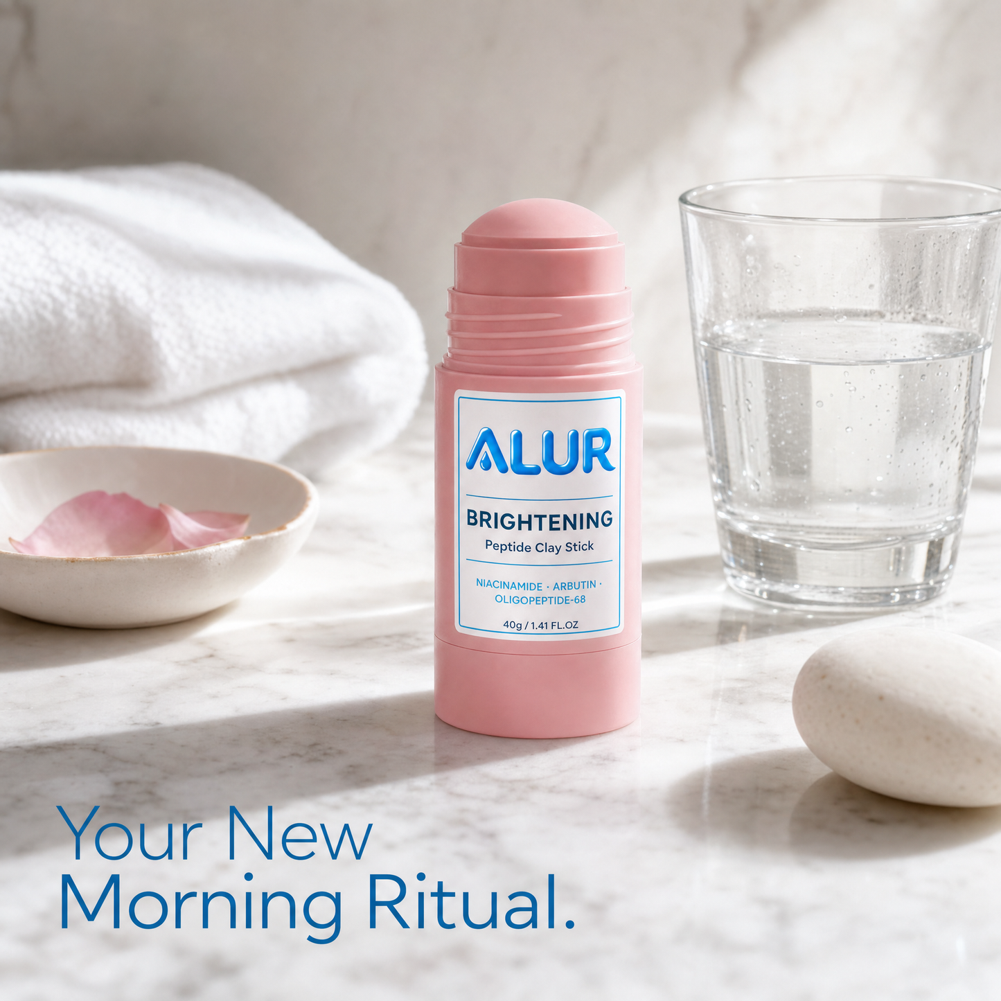 ALUR Brightening Peptide Clay Stick - Bathroom Lifestyle