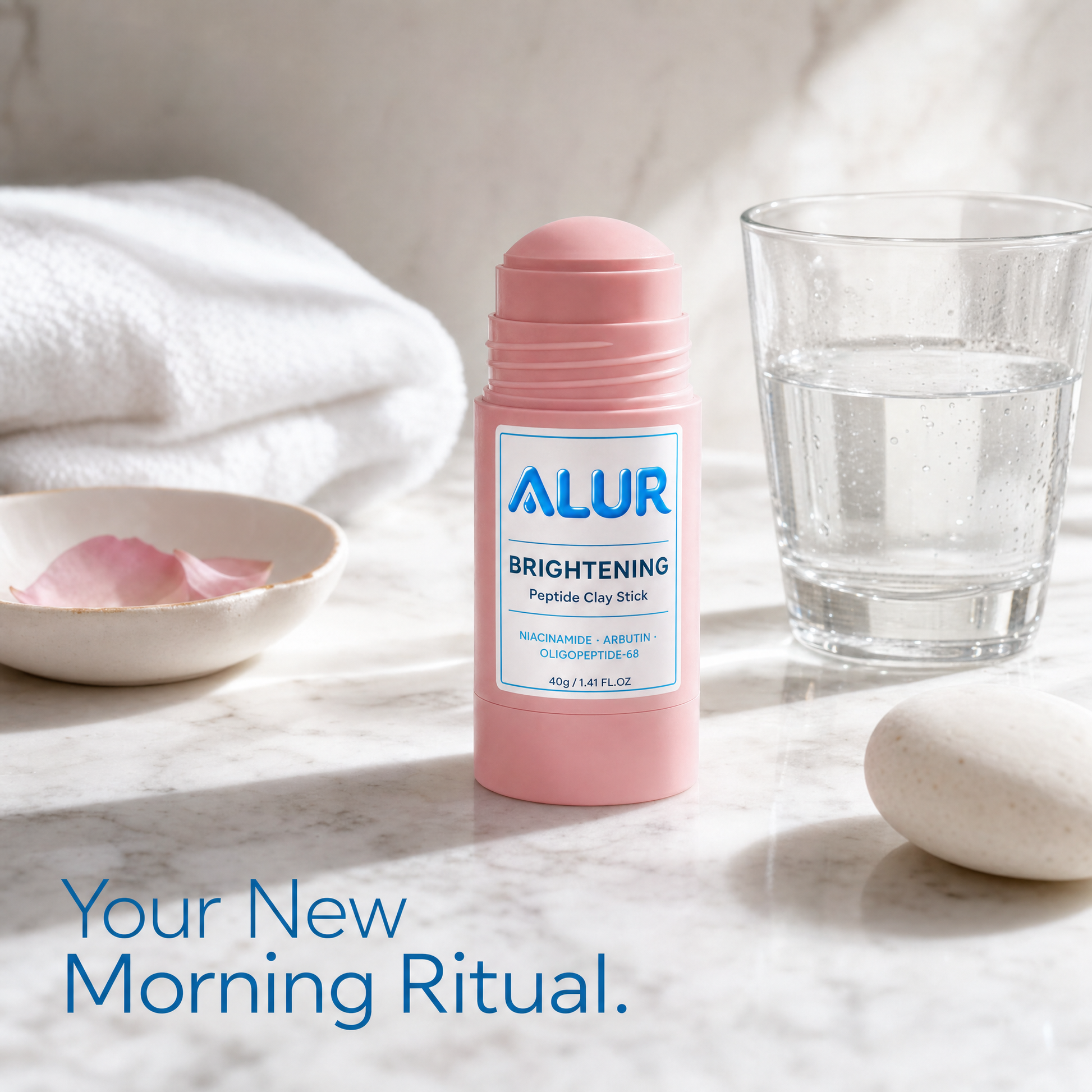 ALUR Brightening Peptide Clay Stick - Bathroom Lifestyle