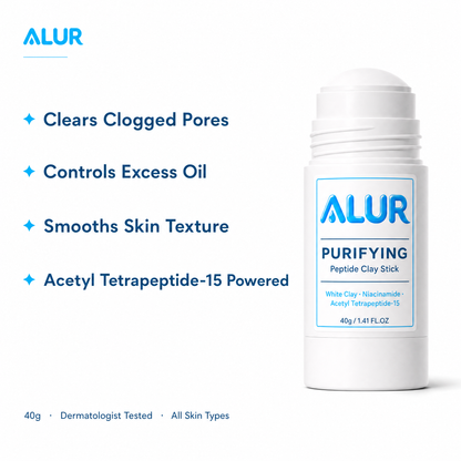 ALUR Purifying Peptide Clay Stick - Benefit Graphic