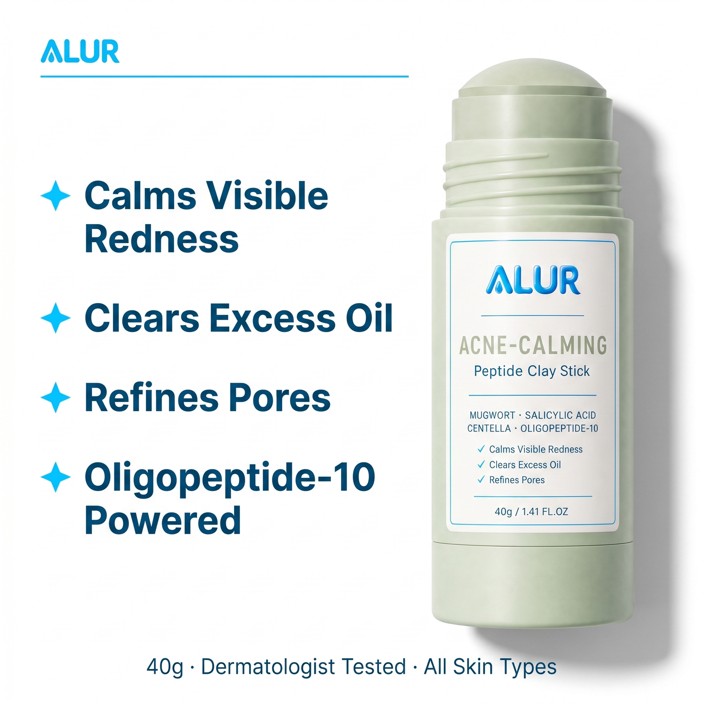 ALUR Acne-Calming Clay Stick - Benefit Graphic