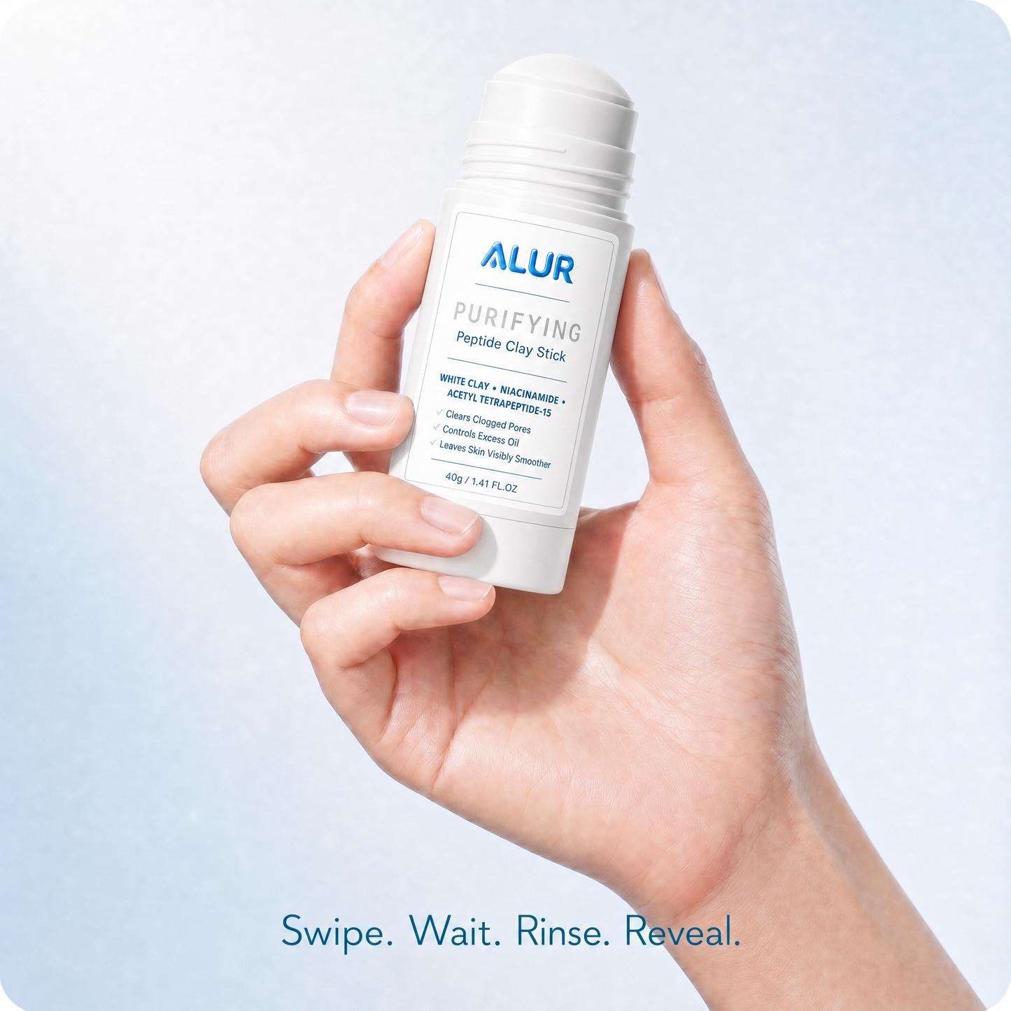 ALUR Purifying Peptide Clay Stick - Hand Lifestyle